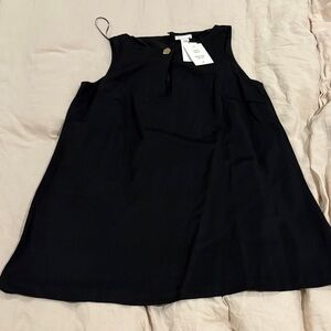 Zara Black Sleeveless Top with Button Detail